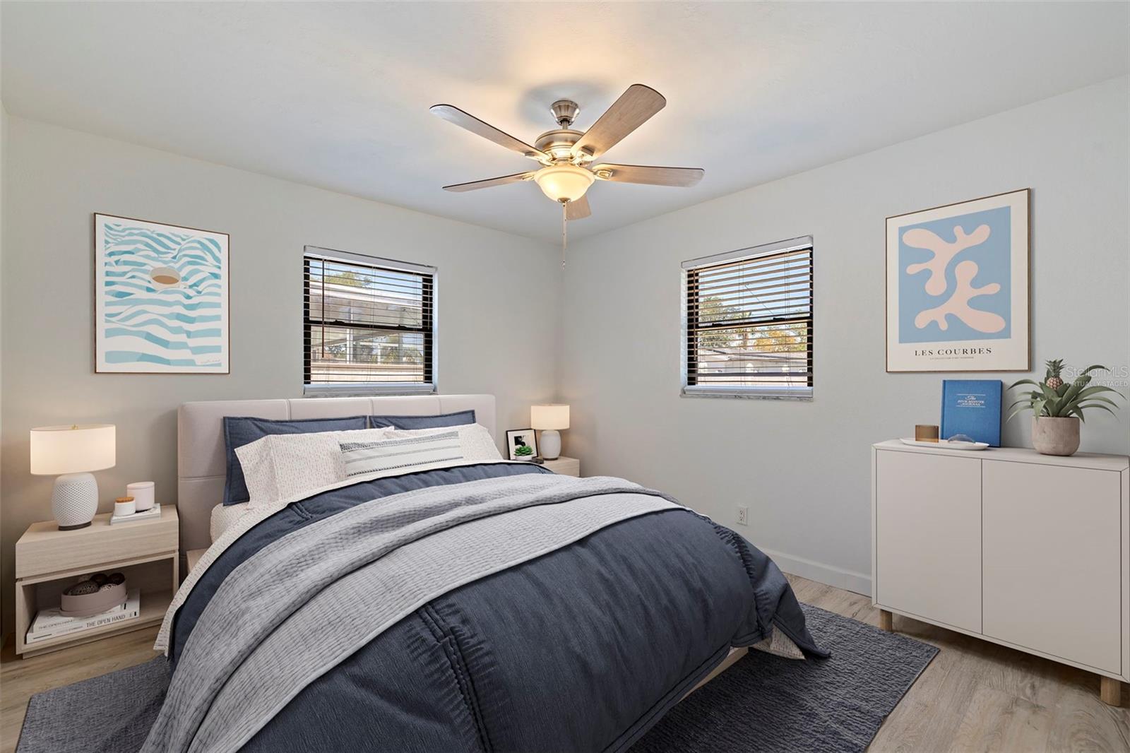 virtually staged - primary bedroom