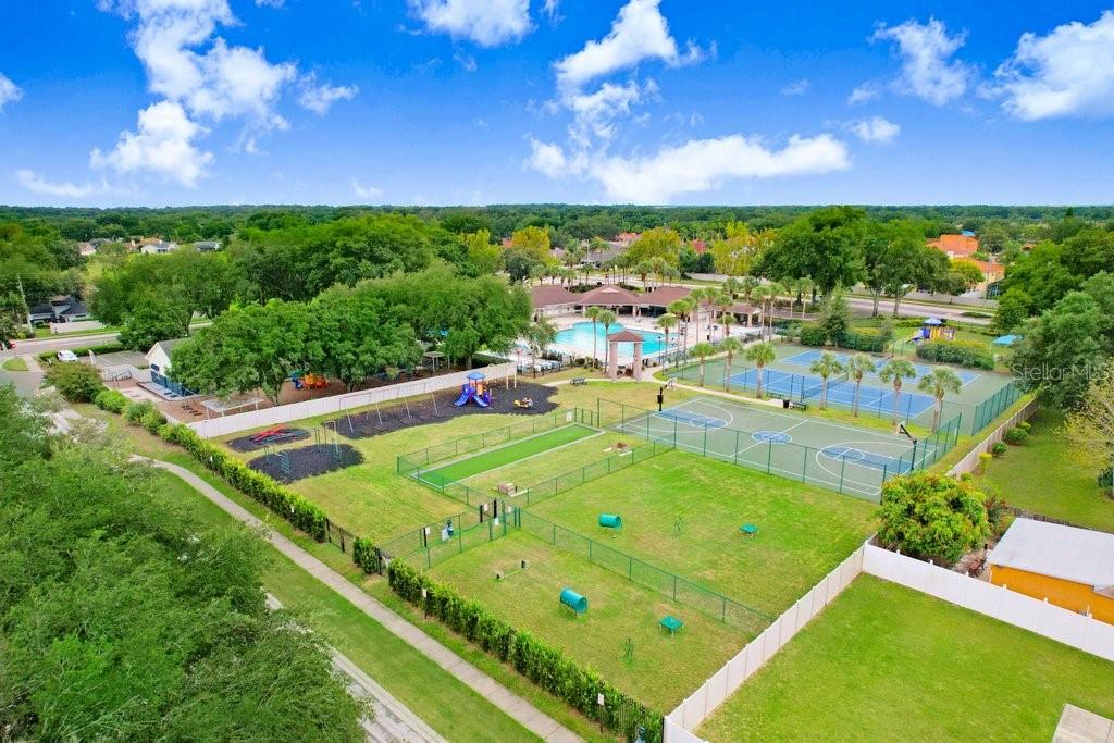 Ariel View of community amenities