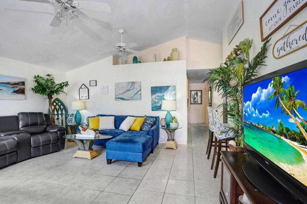 Entry to the home.  Living room and dining room combo