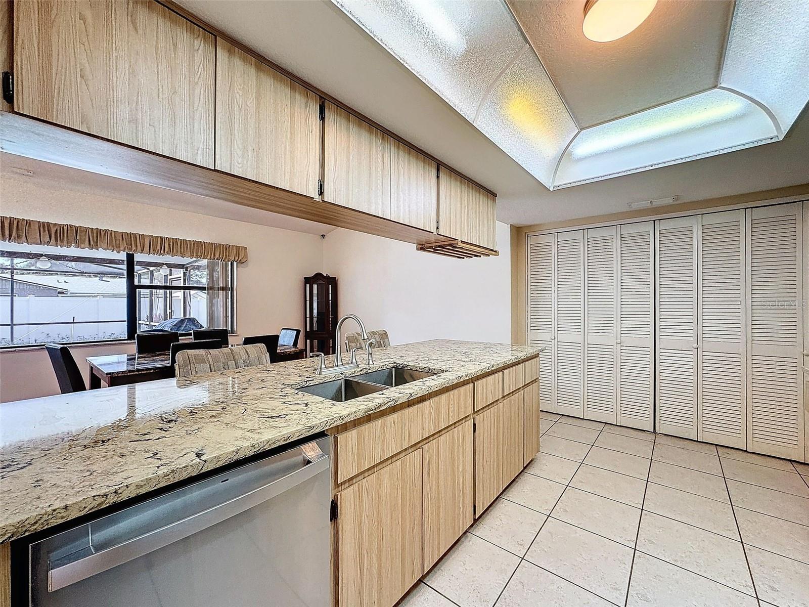 Kitchen over looking dining room