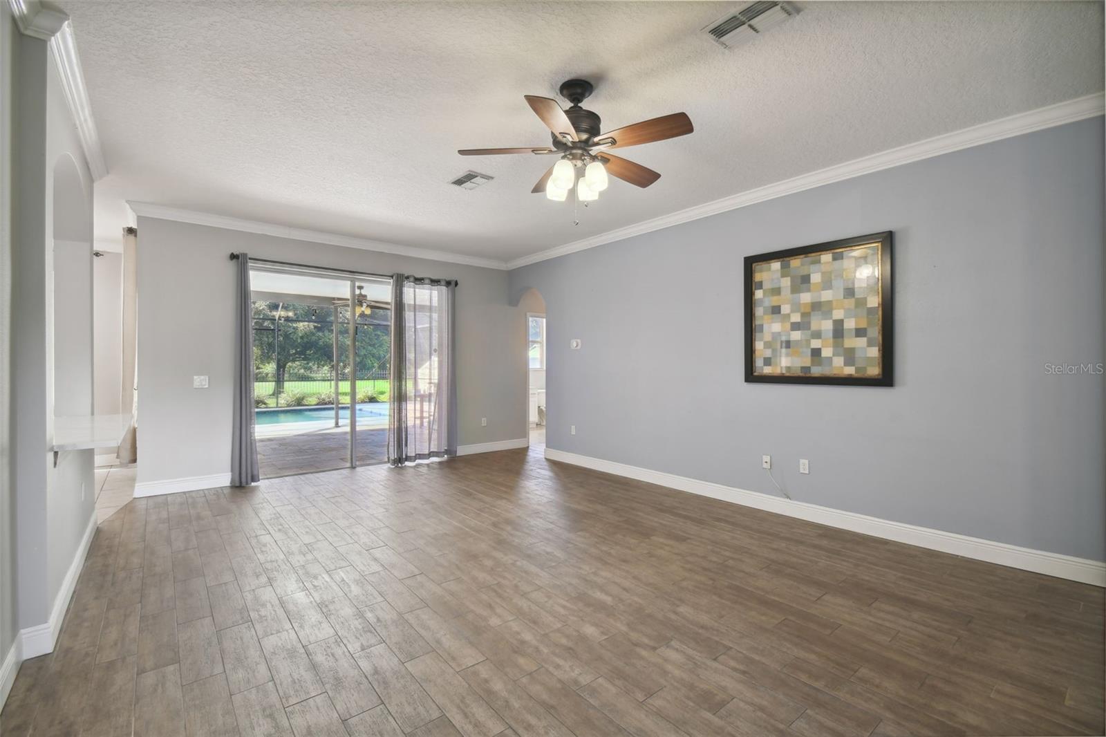 living room to pool sliding glass door