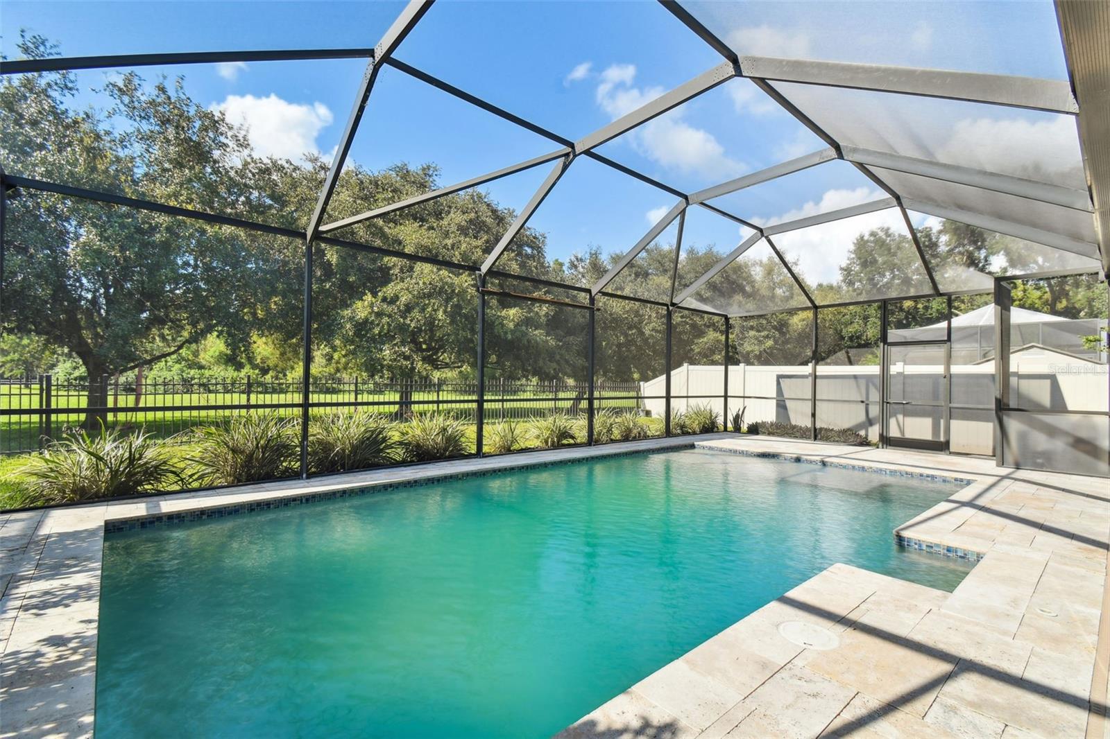 pool view to backyard