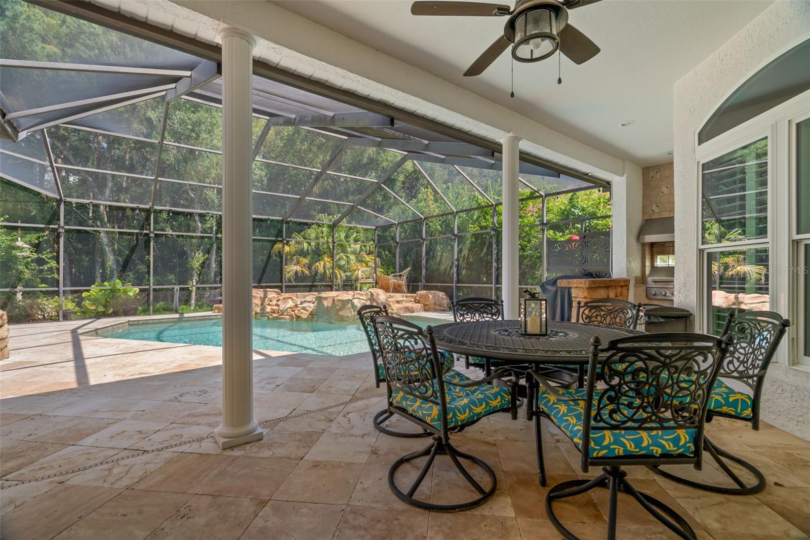 Covered patio for entertaining.