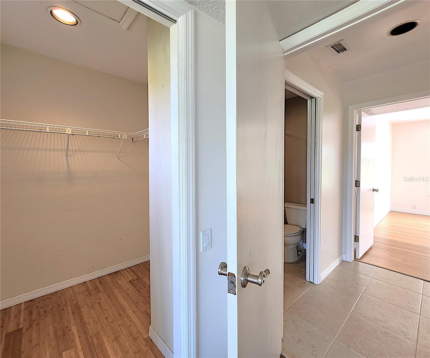 Third Bedroom walk-in closet, jack-n-jill bathroom