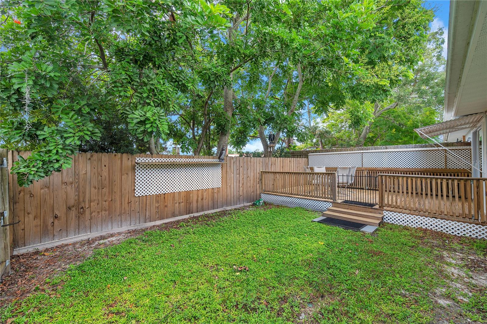 Backyard looking at the Patio Deck