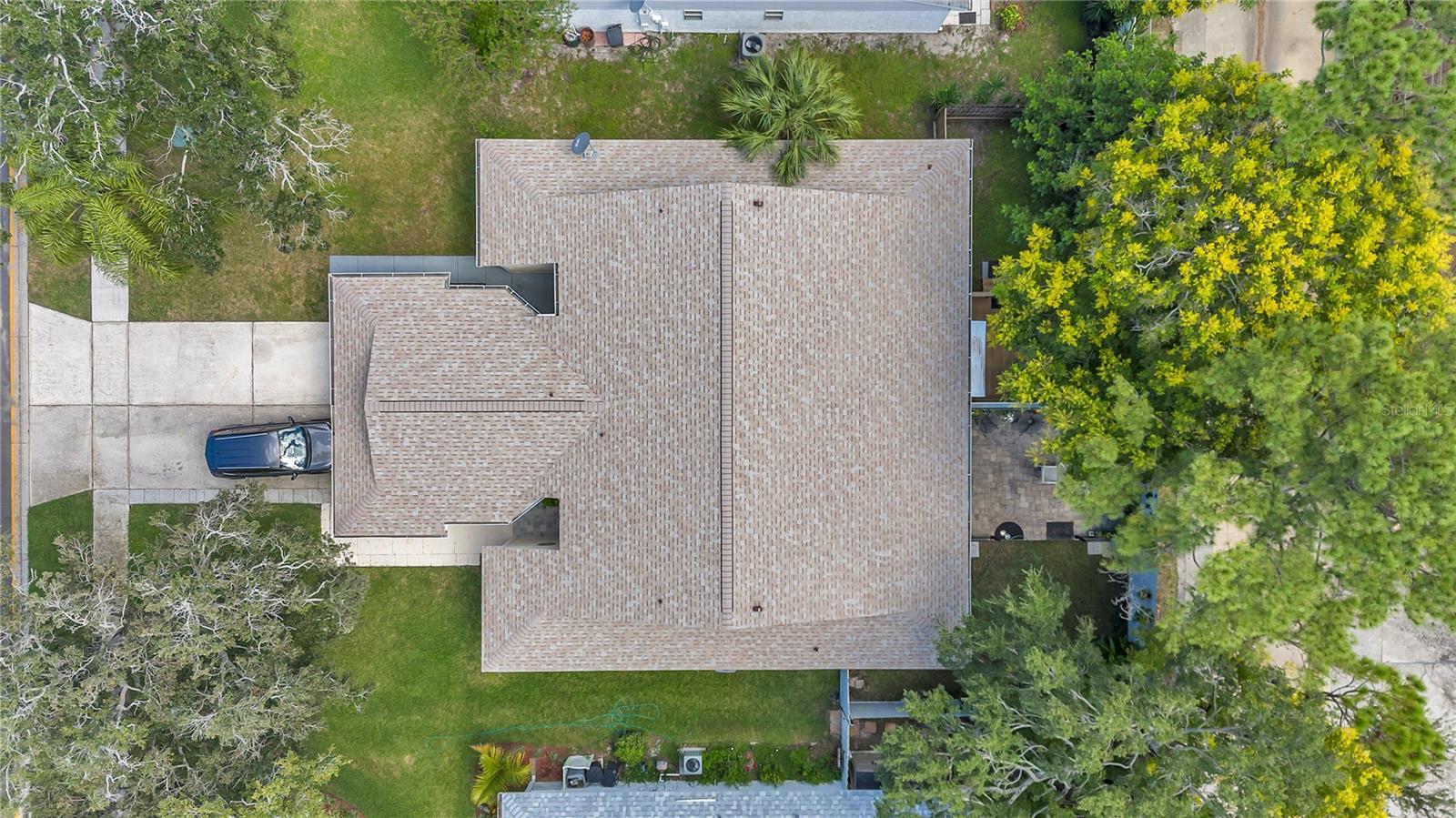 Looking down on the New Roof