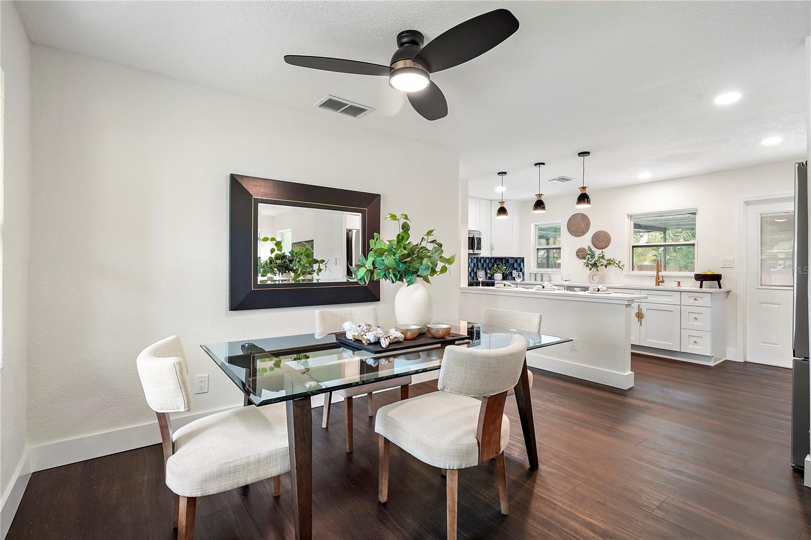 Sun lit dining room