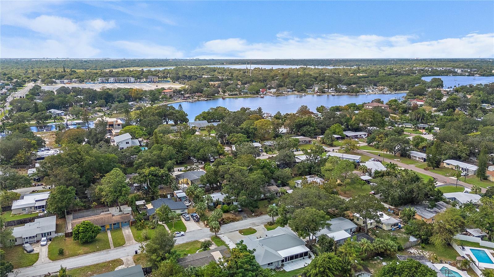 Drone shot of the neighborhood