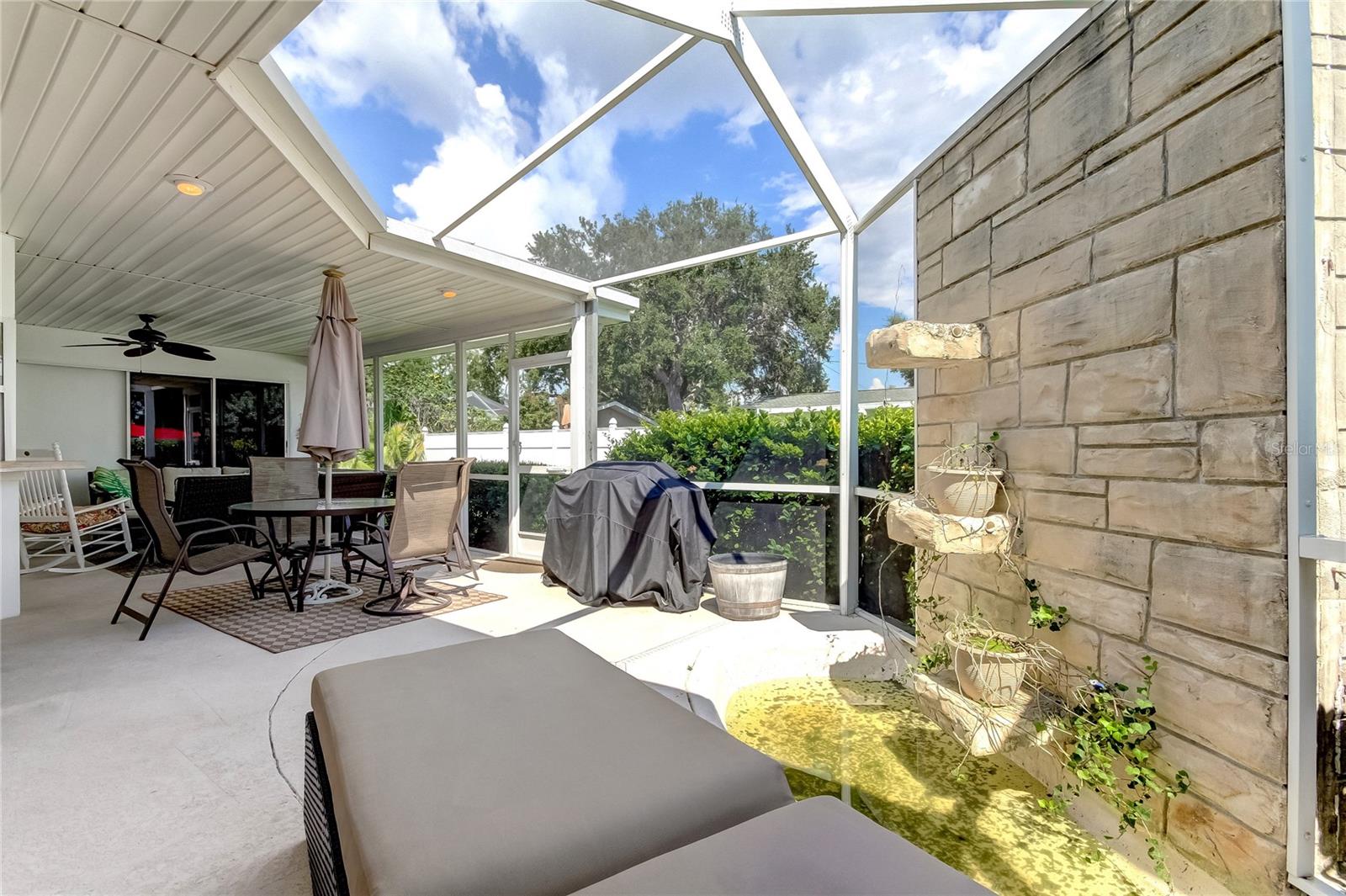 Screened open patio