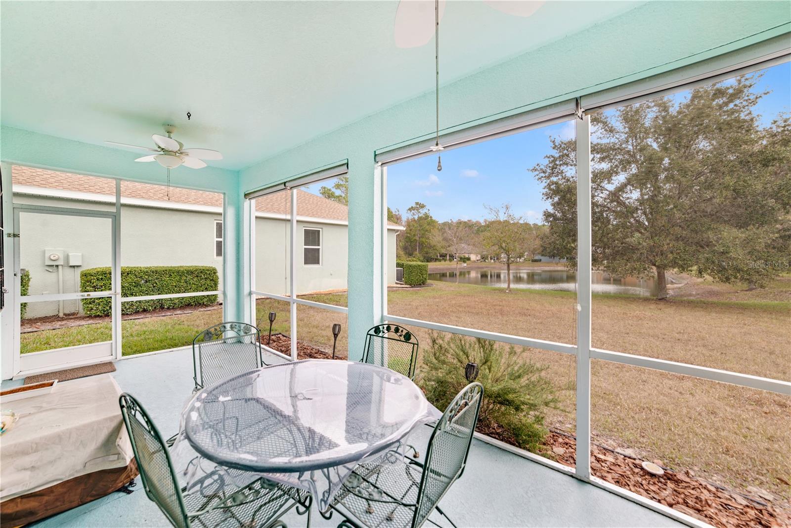 REAR LANAI WITH VIEW OF POND