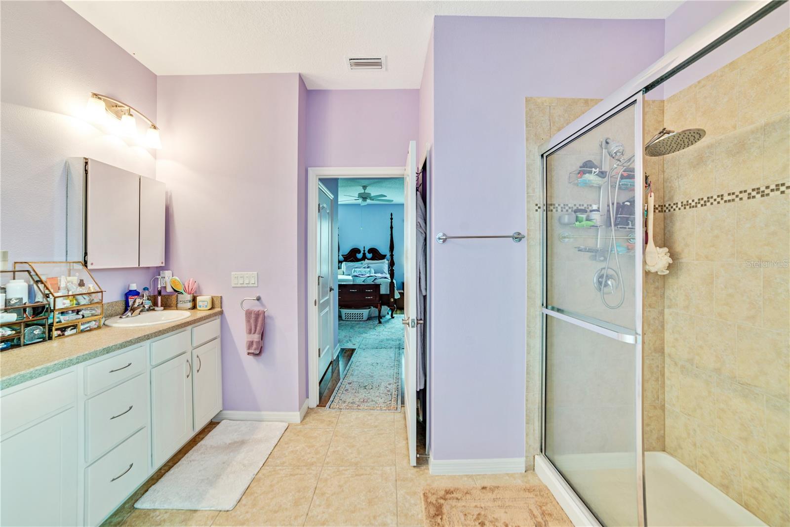 LINEN CLOSET AND WALK IN SHOWER