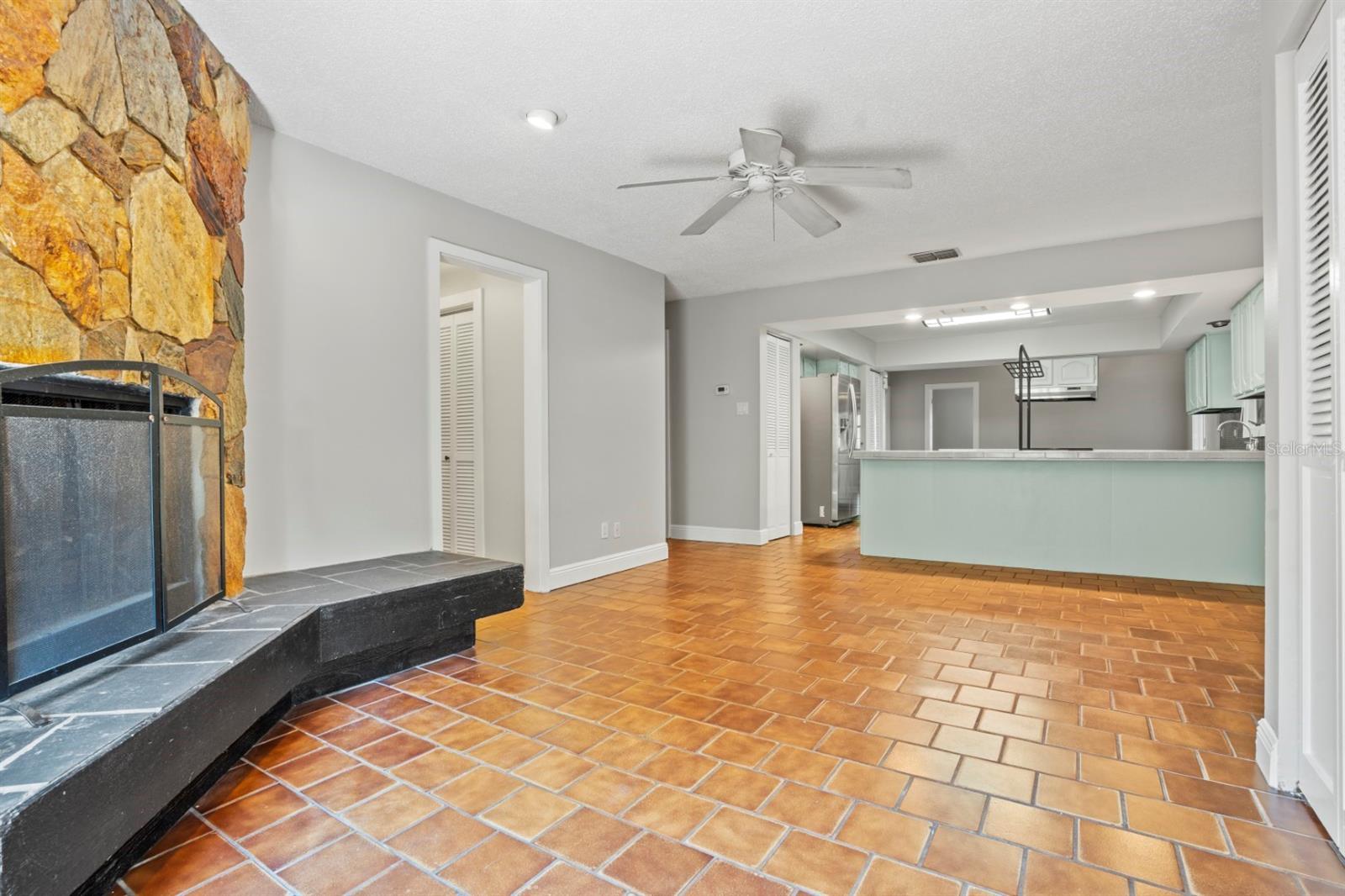 In Family Room looking towards Kitchen & Dining Room