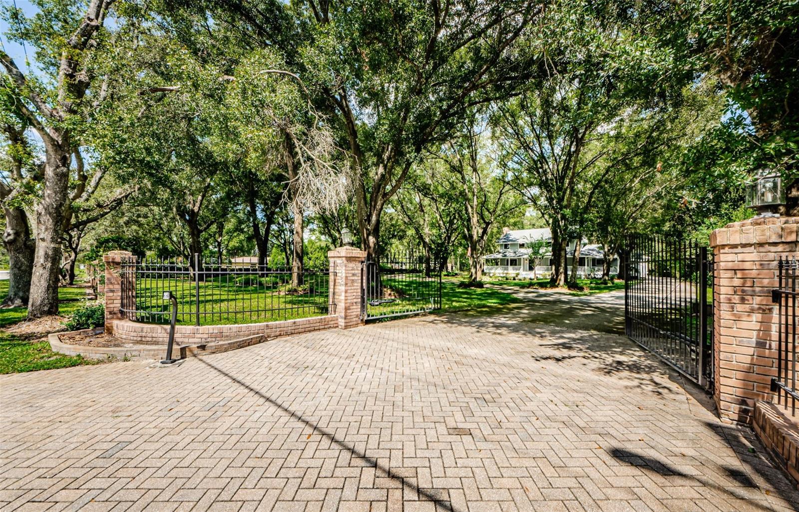 Stately entrance with automated gate