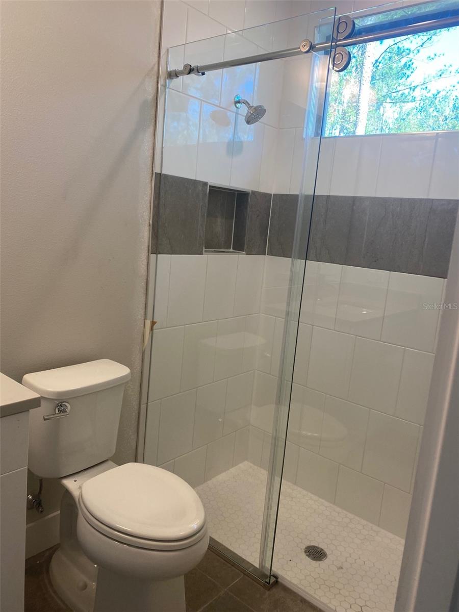 Frameless shower barn door