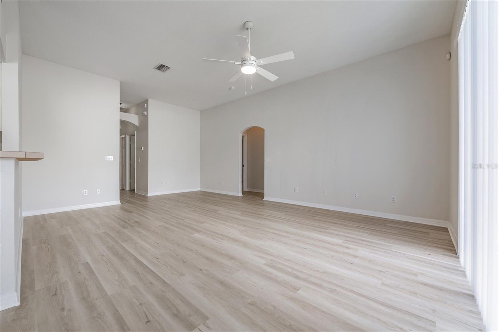 Huge Great Room, High Ceilings, Ceiling Fan, Master Bathroom, Double Vanities, New LVP Flooring, New Paint