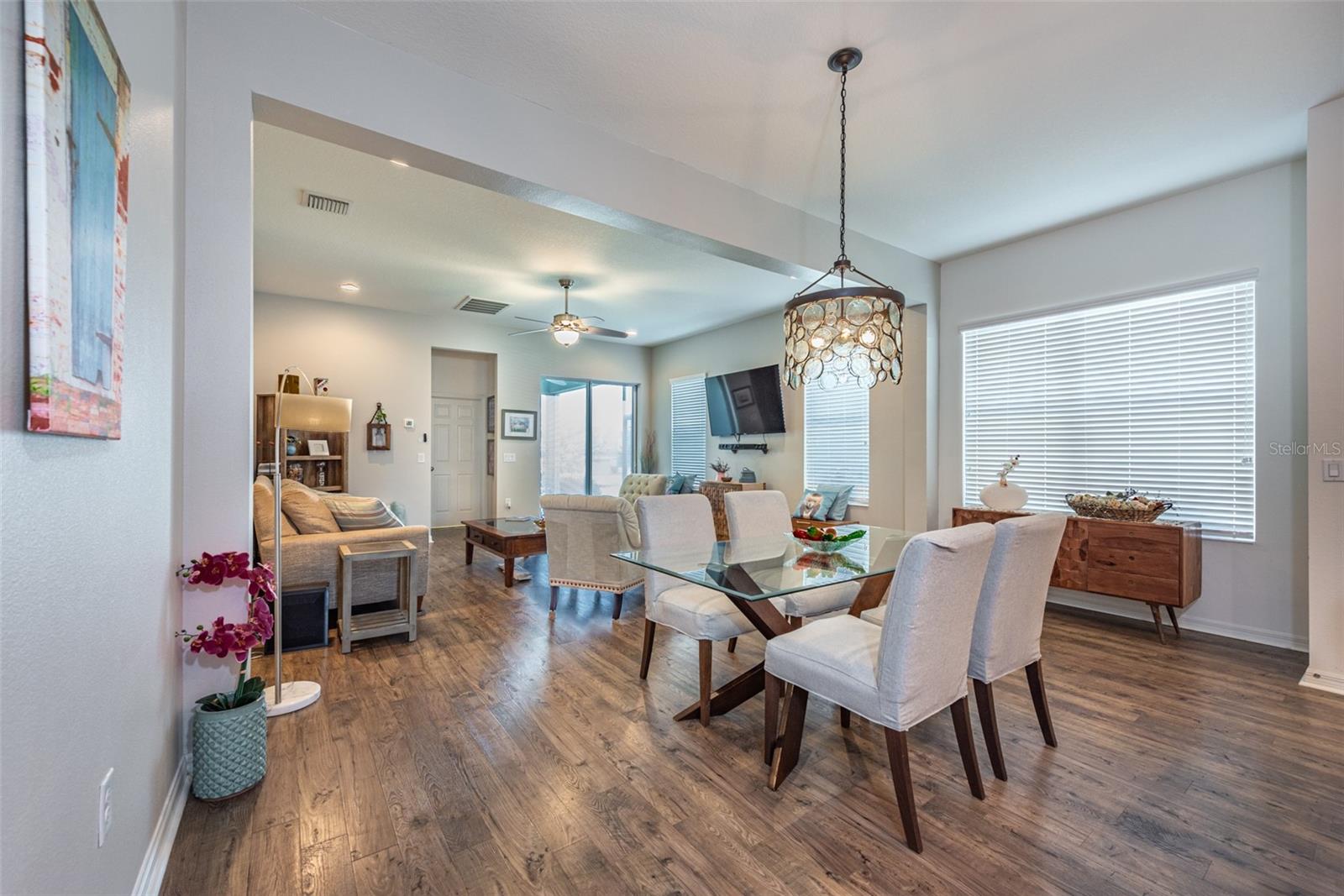 View of Dining room and Living Room from Kitchen.