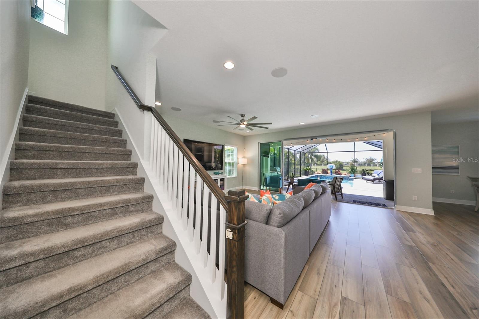 Through foyer to family room