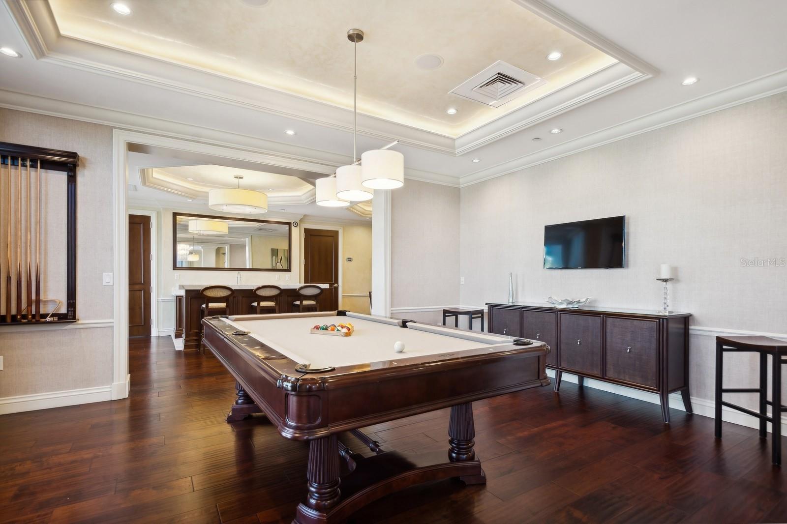 Interior  Common area is extensive with a Billiard's Room,