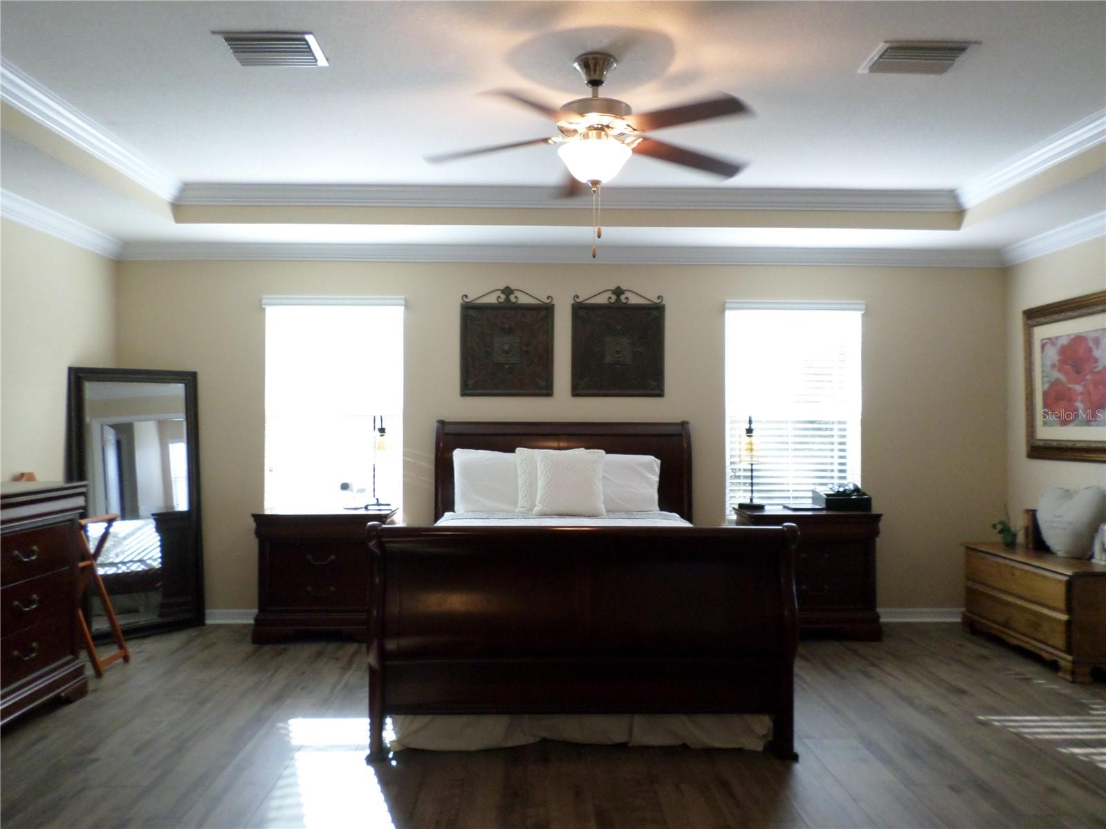 Primary Bedroom has tray ceiling