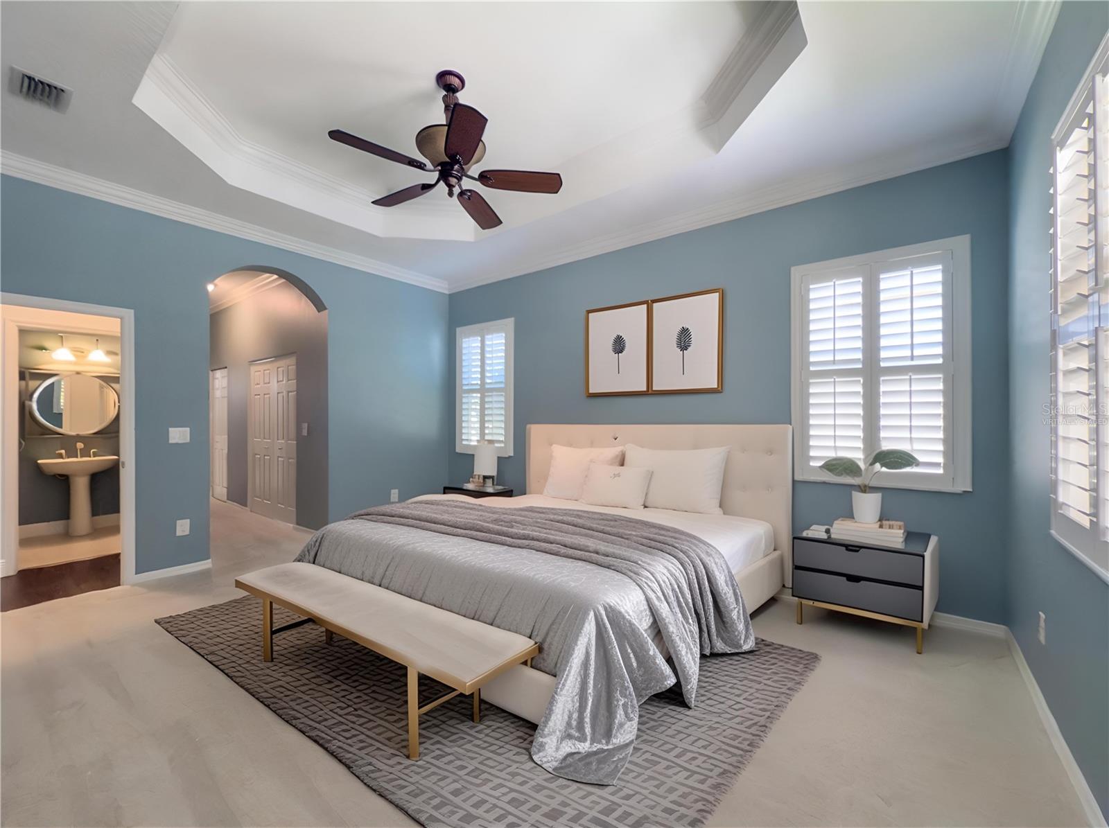 Virtually Staged Primary Bedroom