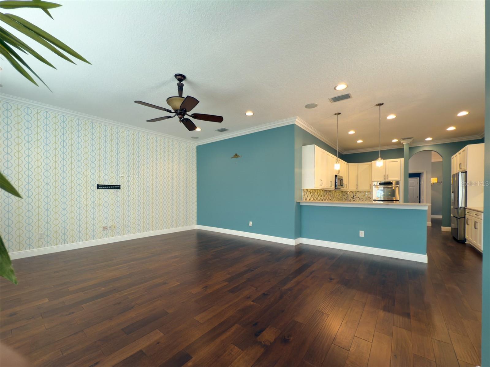 Great room into kitchen