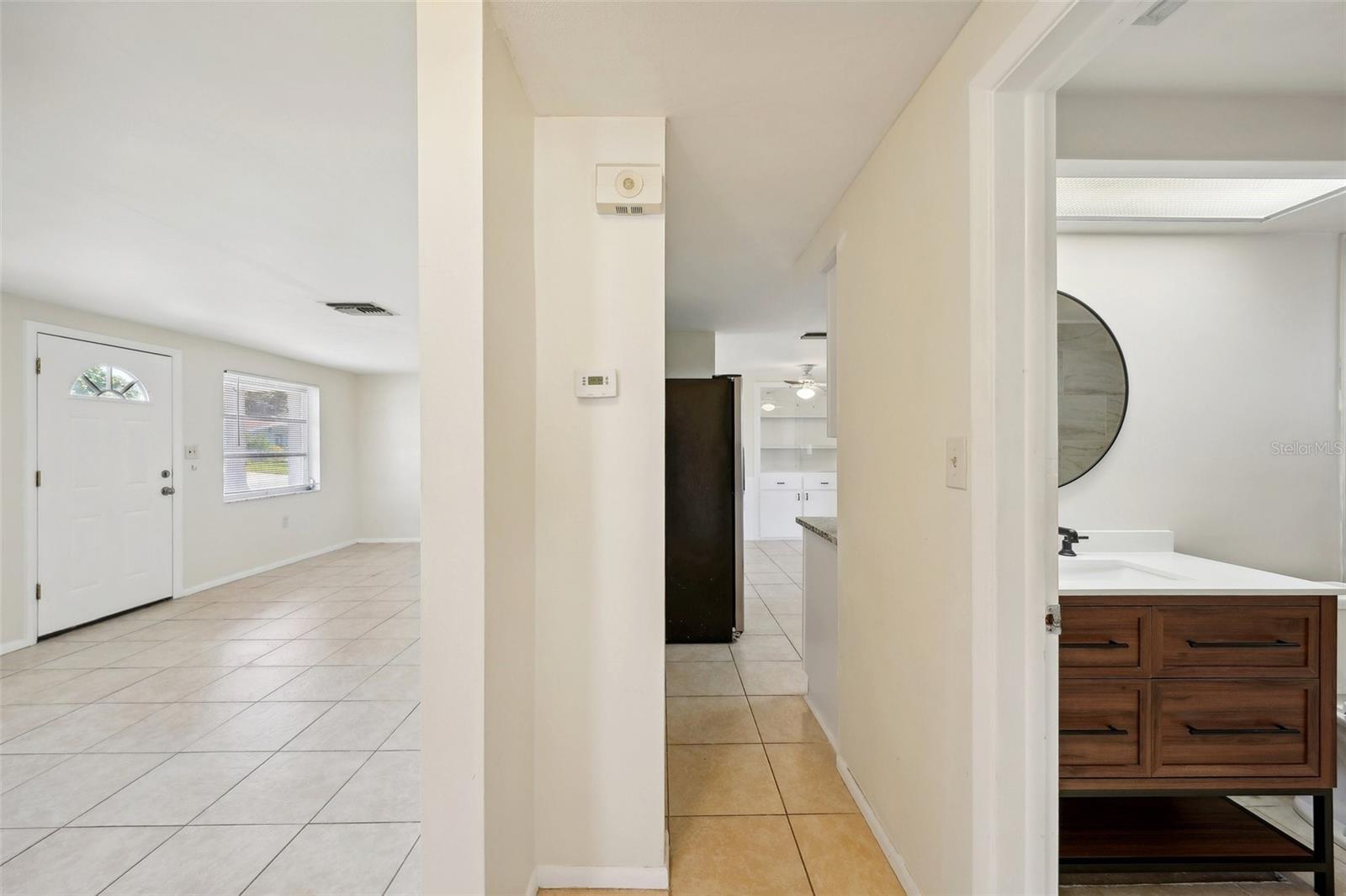 Great room- Hallway into kitchen and main bath