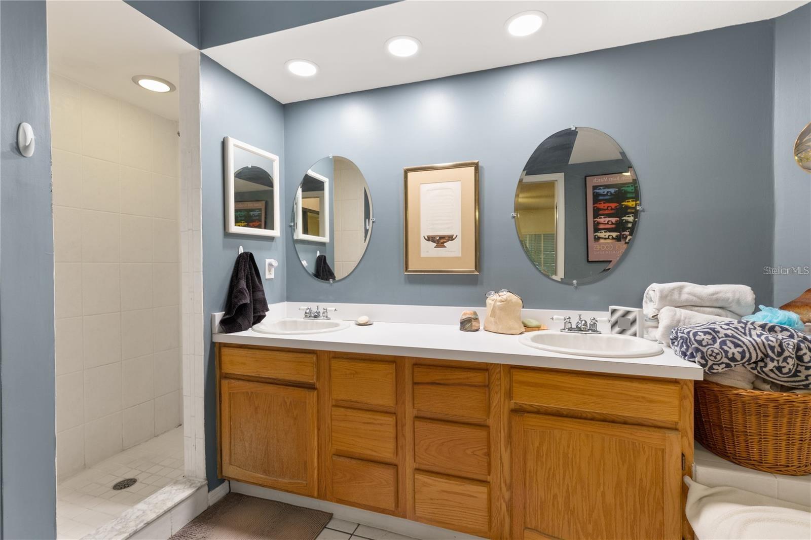 primary ensuite bathroom shower and tub