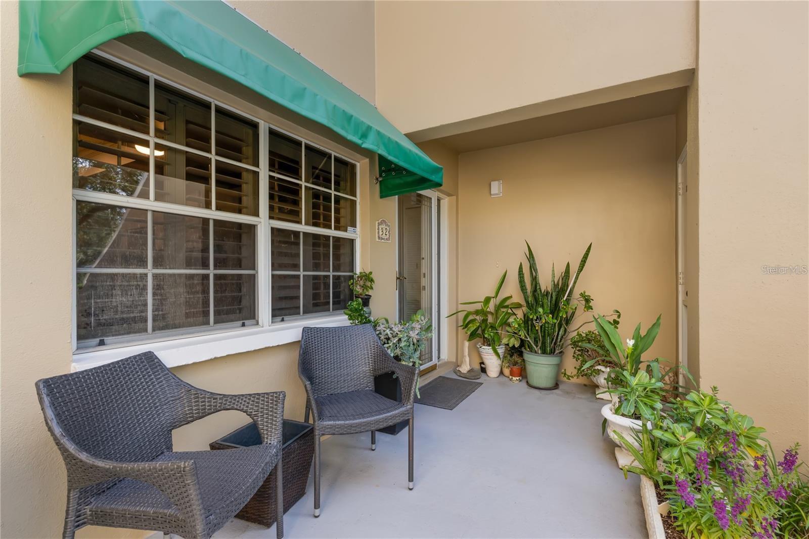 Front porch with plants