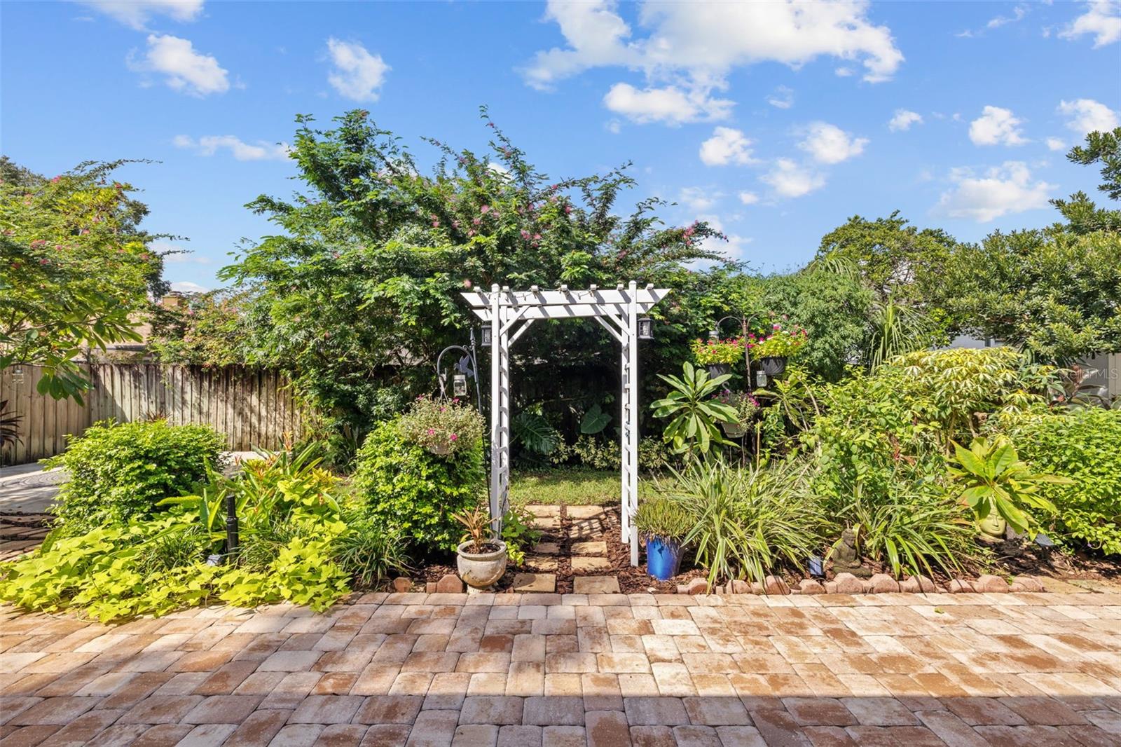 lovely garden filled with butterflies