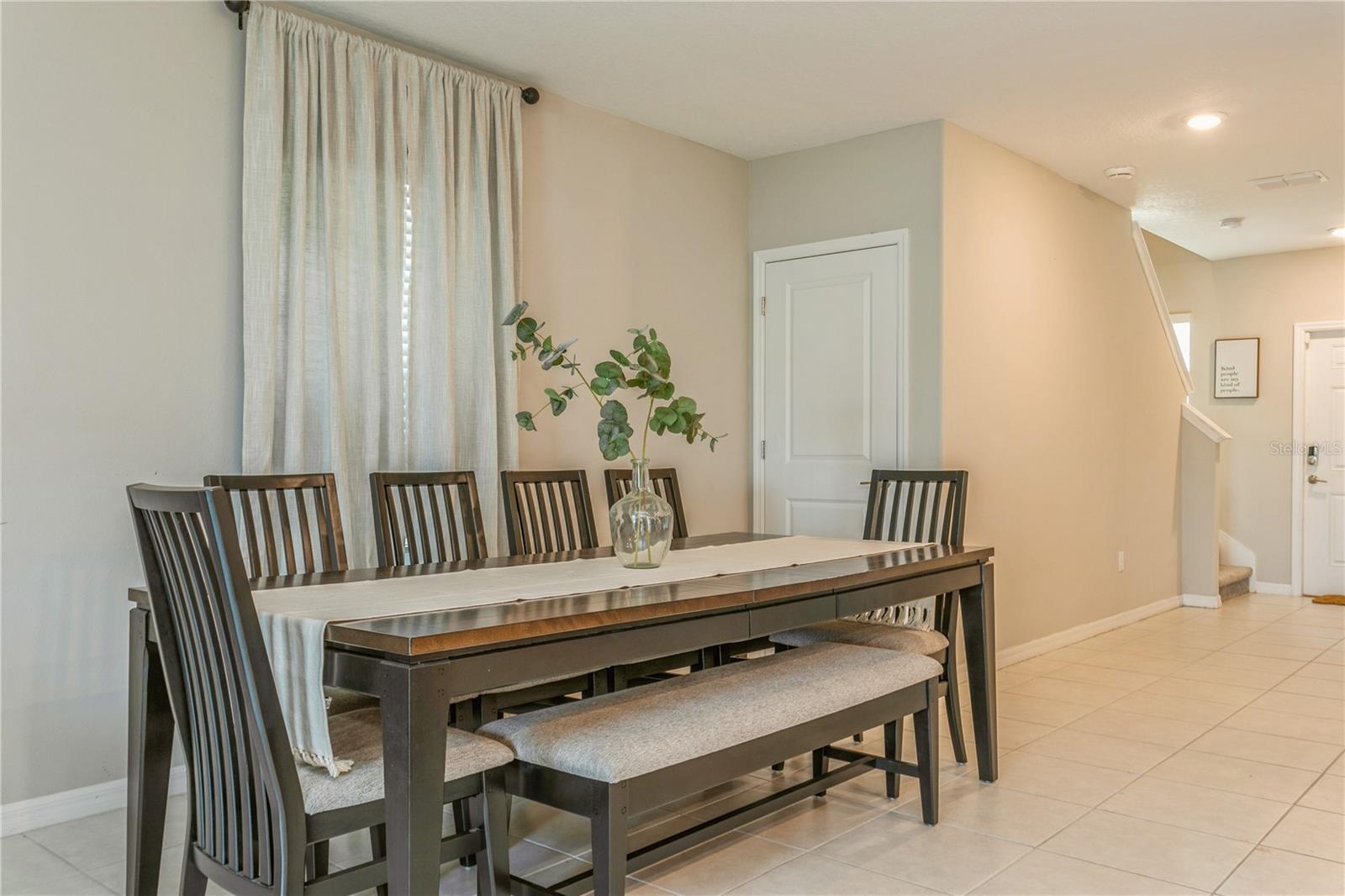 Dining Room with large under-stairs closet