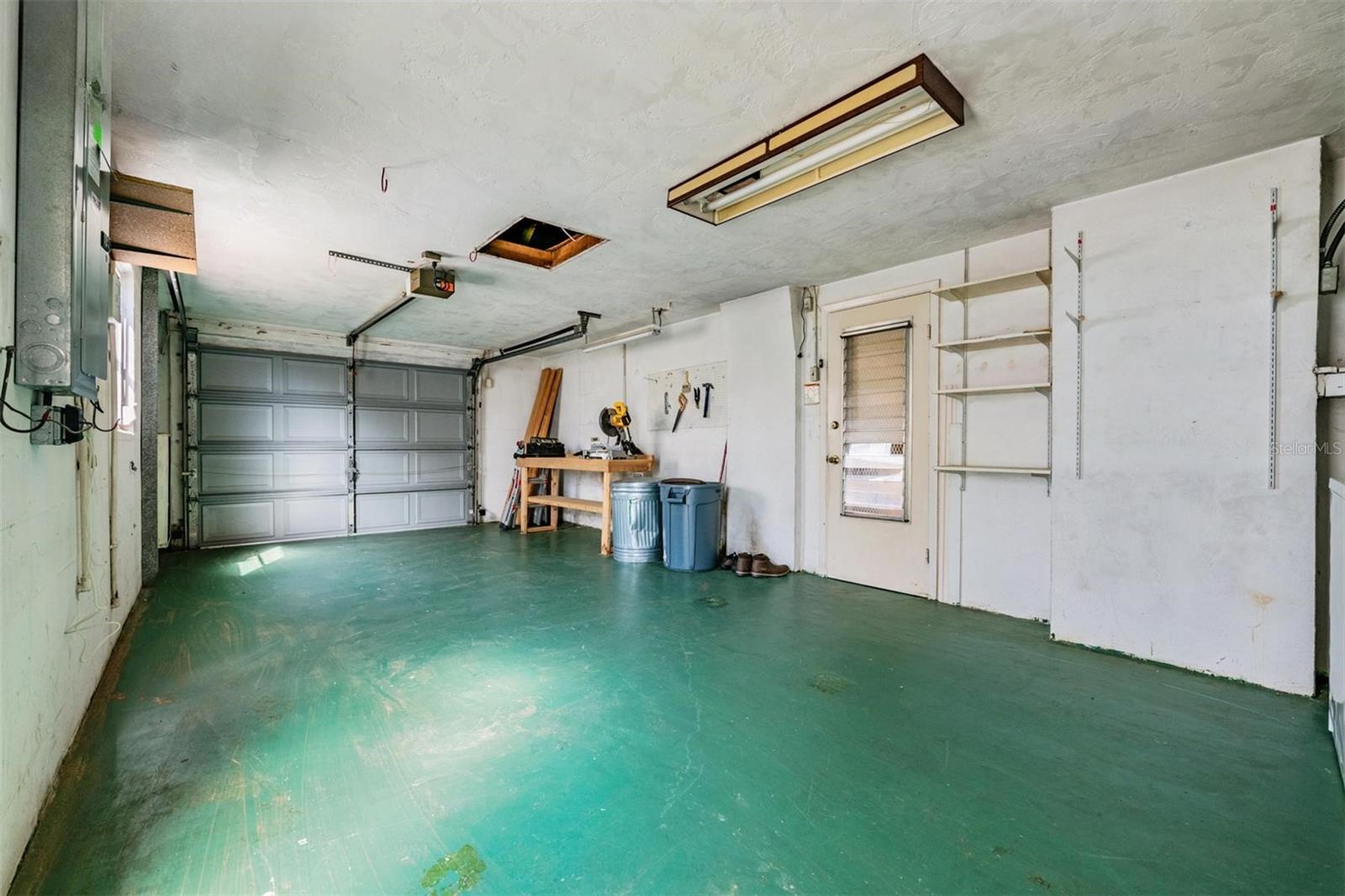 Oversized garage with garage door opener