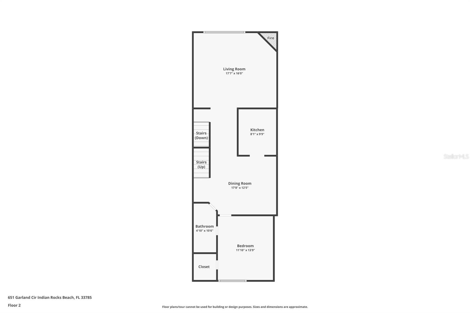 Living room, kitchen, dining room, bedroom layout