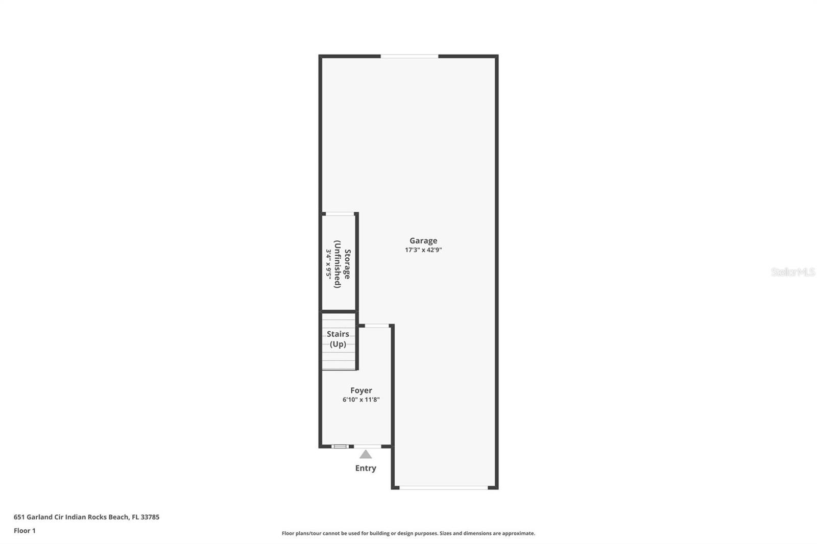 First floor - entry and oversized, 2-car (tandem) garage