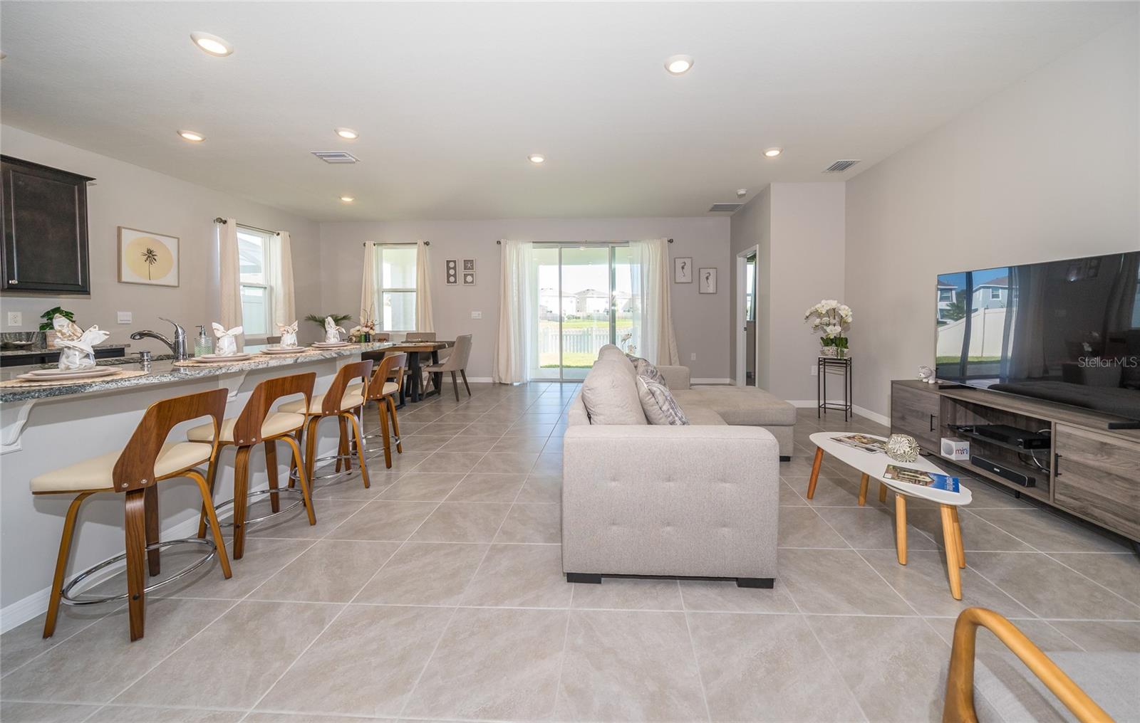 Great Room Kitchen and Dining Area