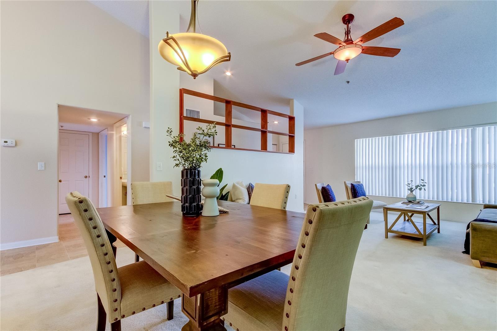 Another view of dining and living room.