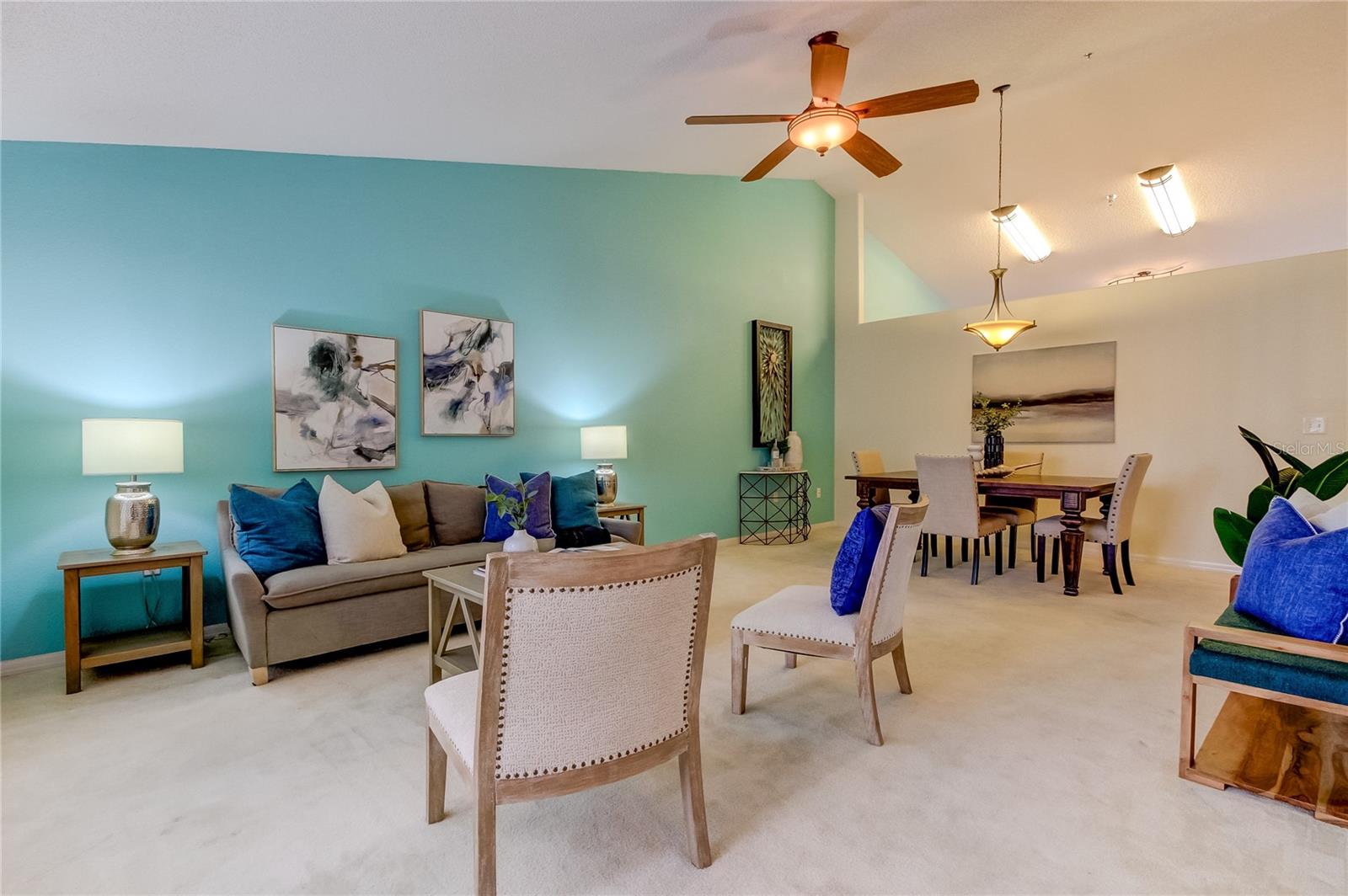 Living and dining room combo.