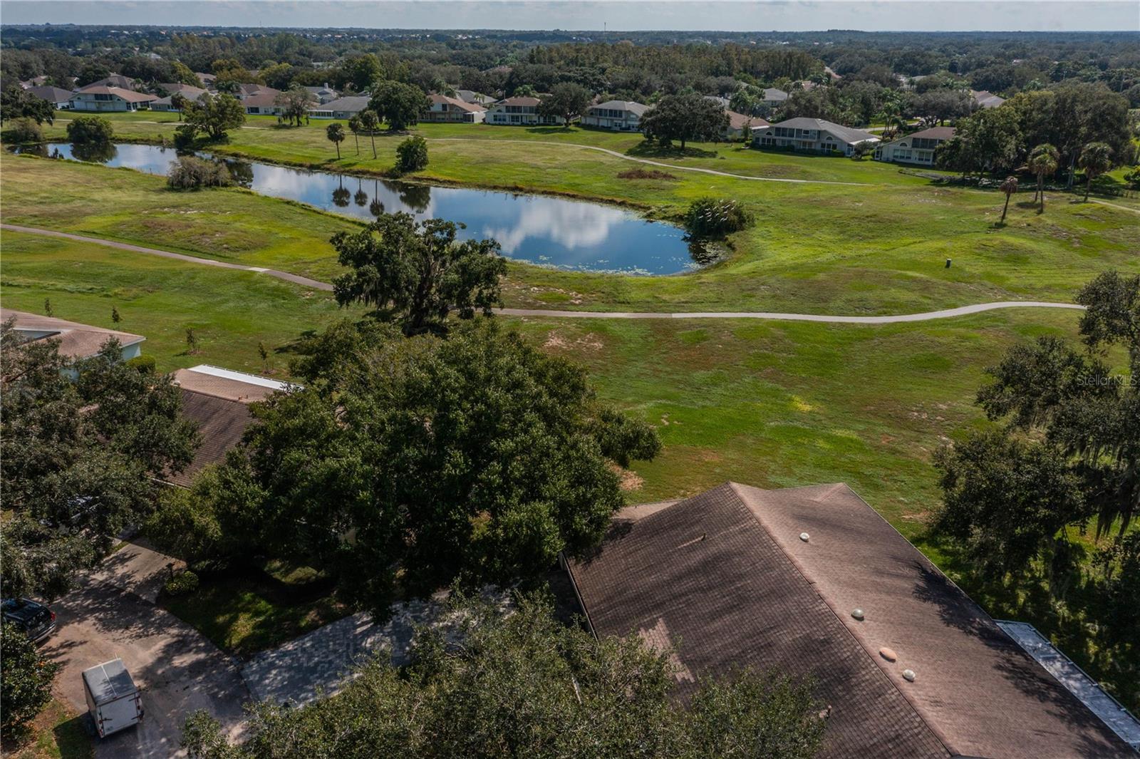 back view showing pond