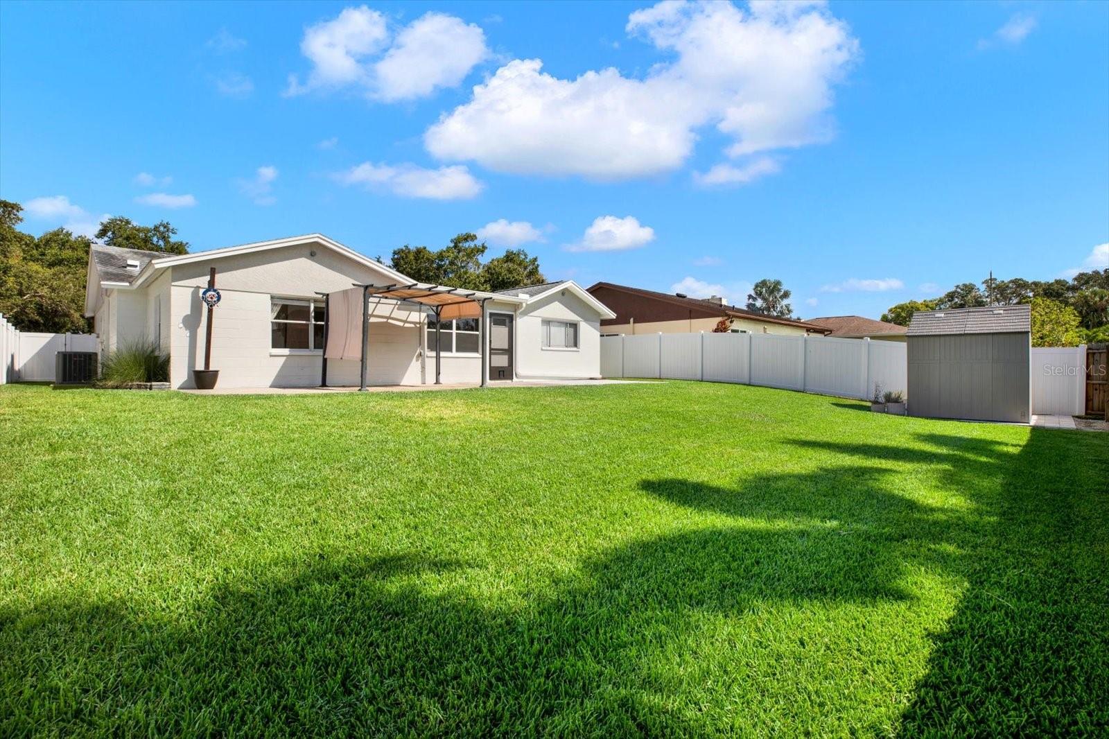 Spacious backyard