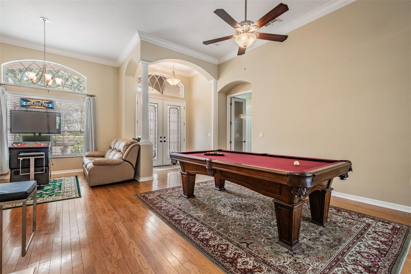 Formal dining room used as gameroom