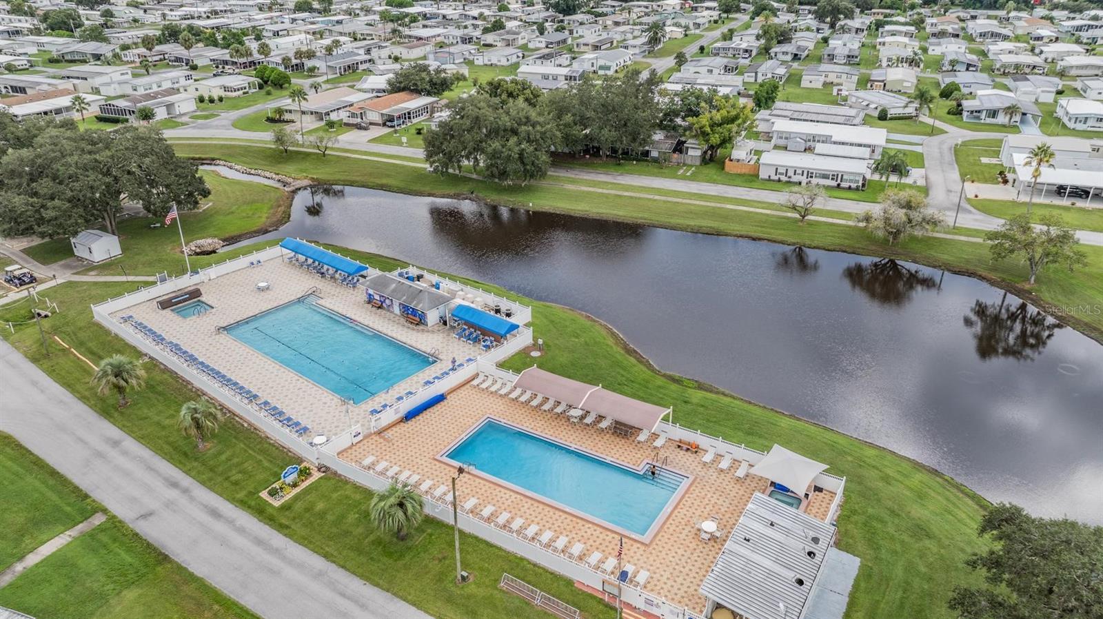 Two pools with hot tubs