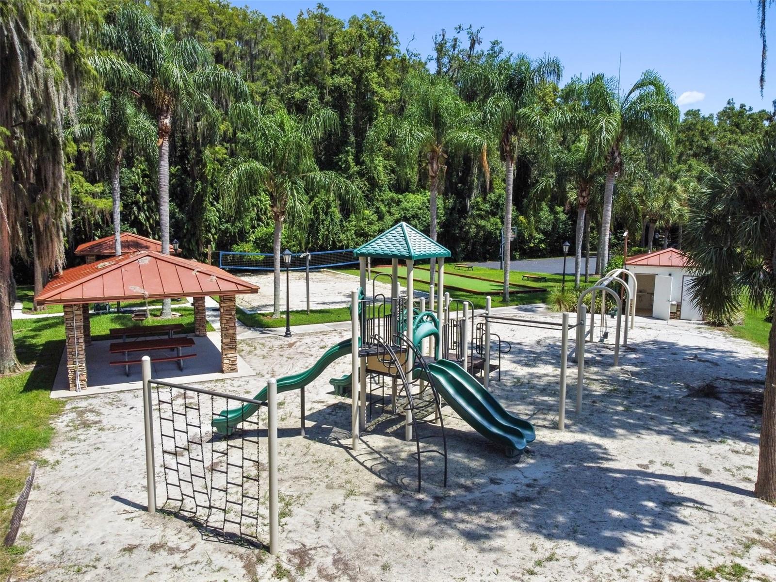 Playground with restroom facilities.