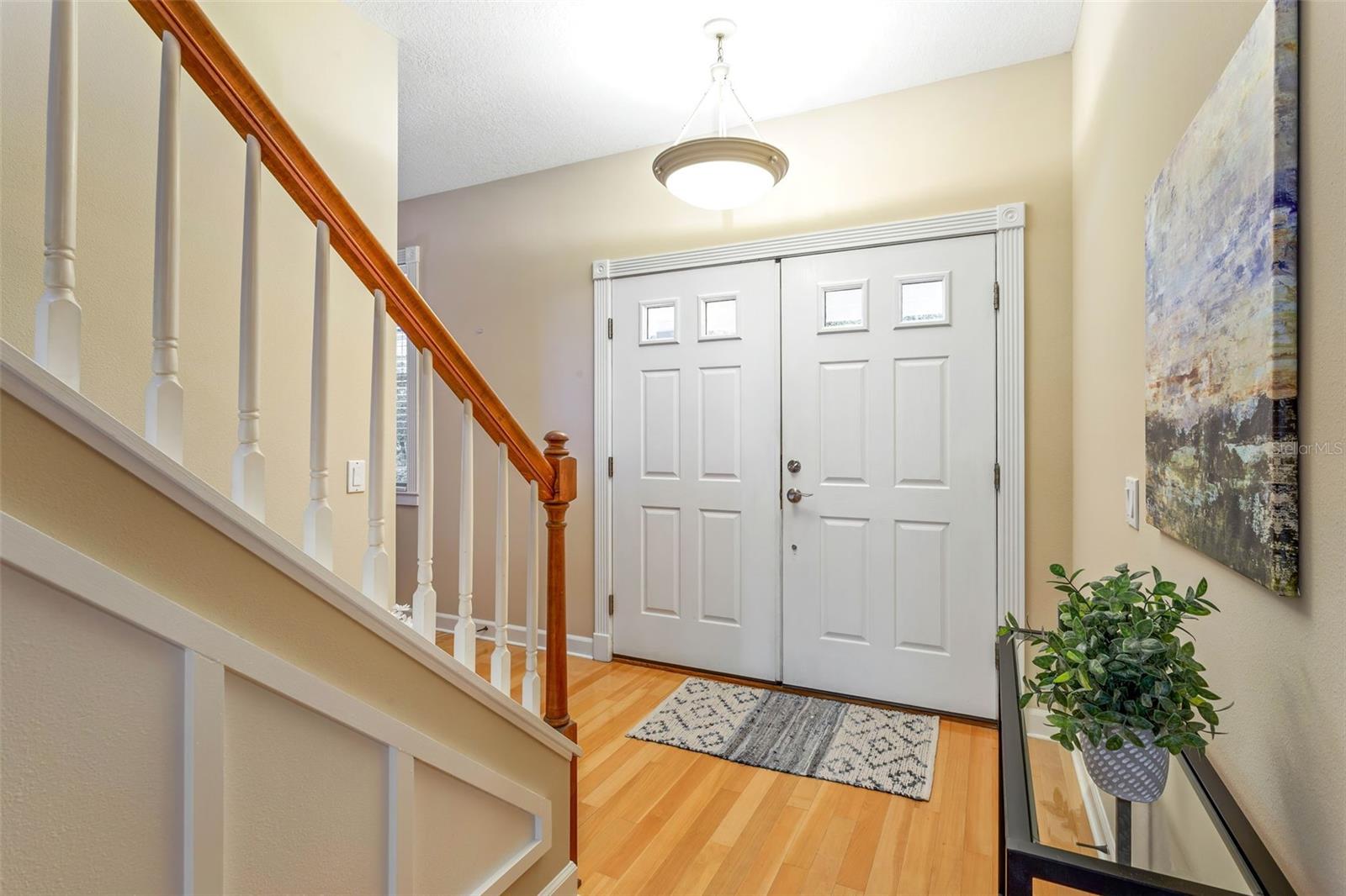 Central staircase in the foyer