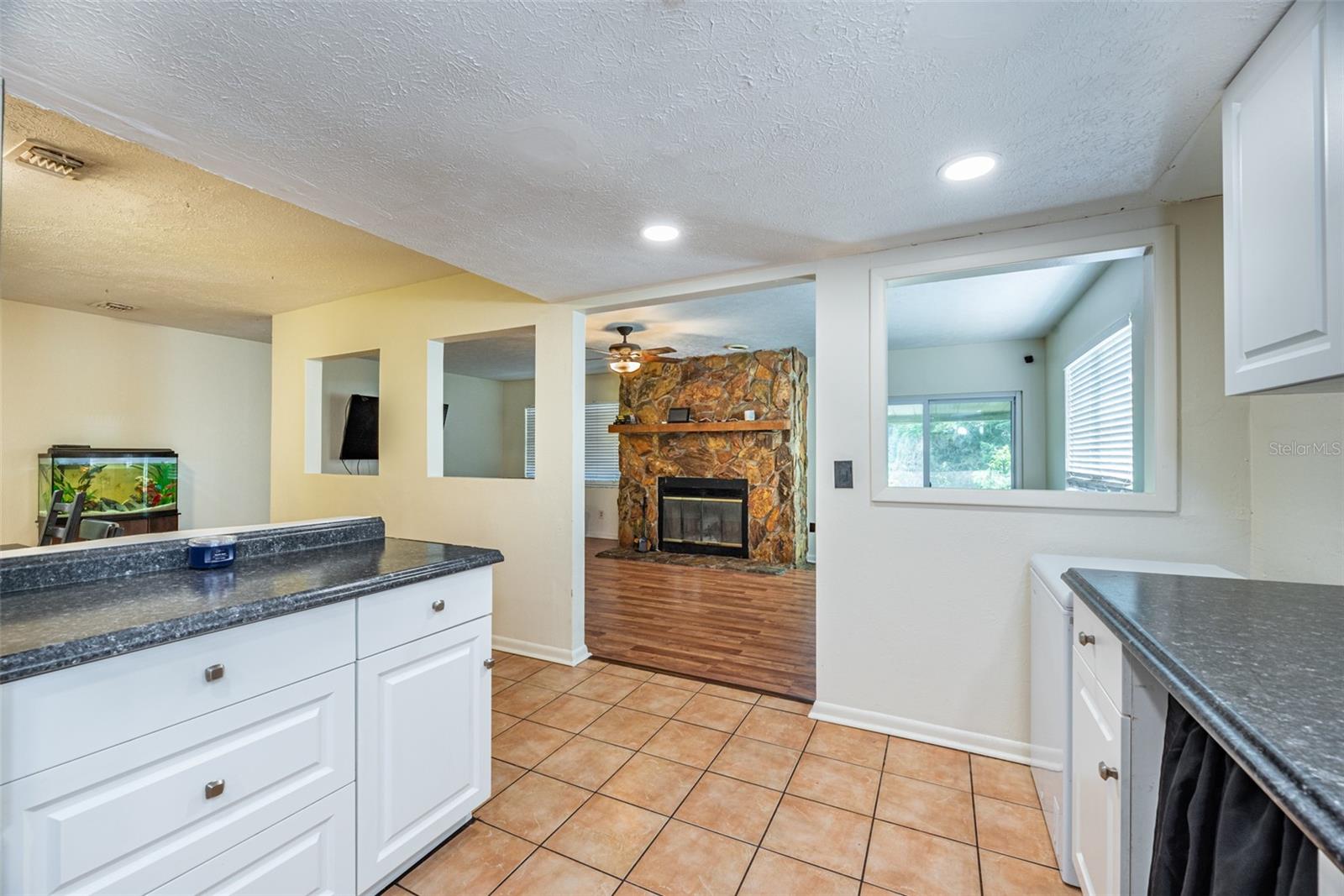 This kitchen has deep drawer storage.