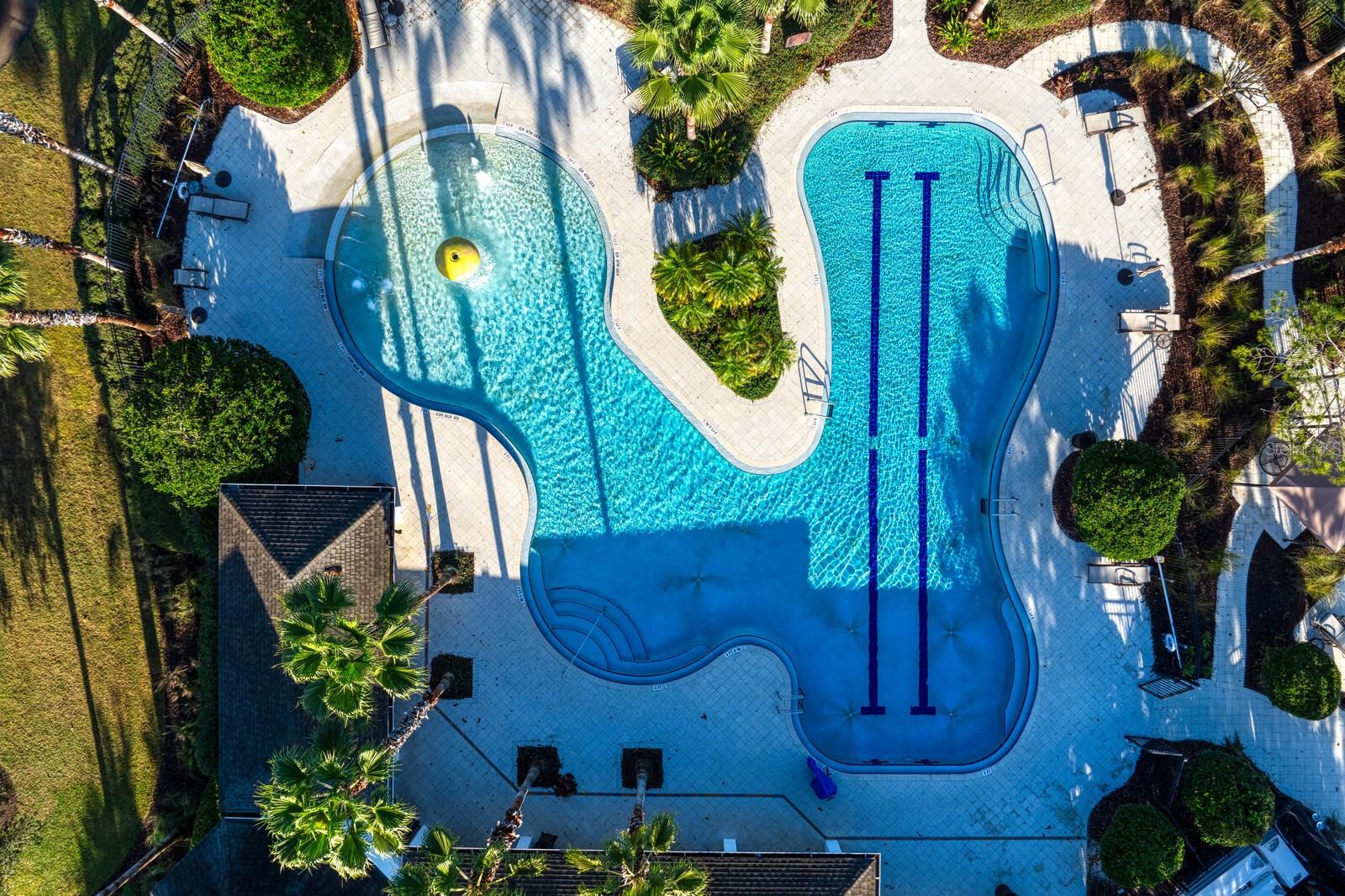 Two pools at the Clubhouse- this is the resort pool with zero entry to 5ft end.