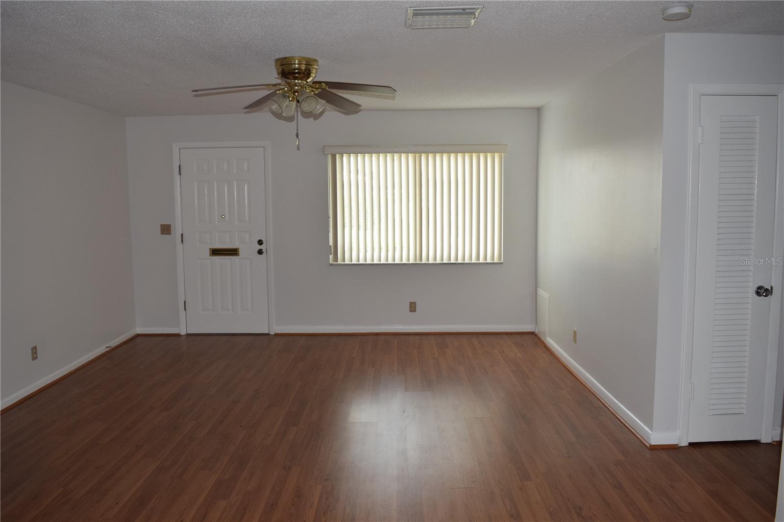 Living room view to front door