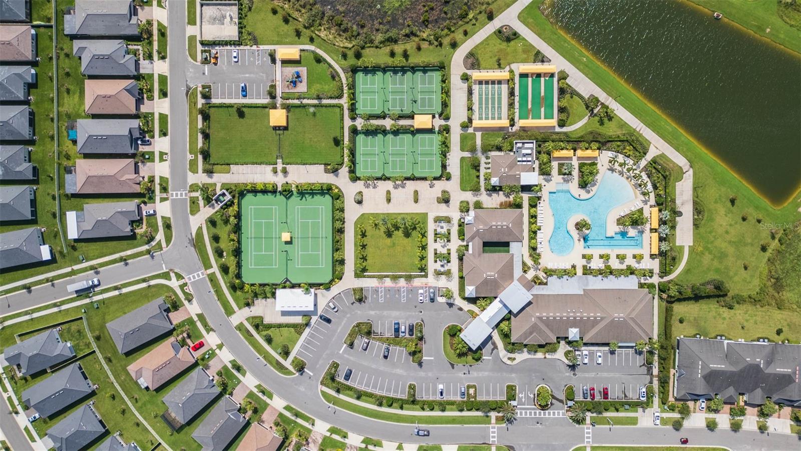 Aerial view of Clubhouse and Amenities