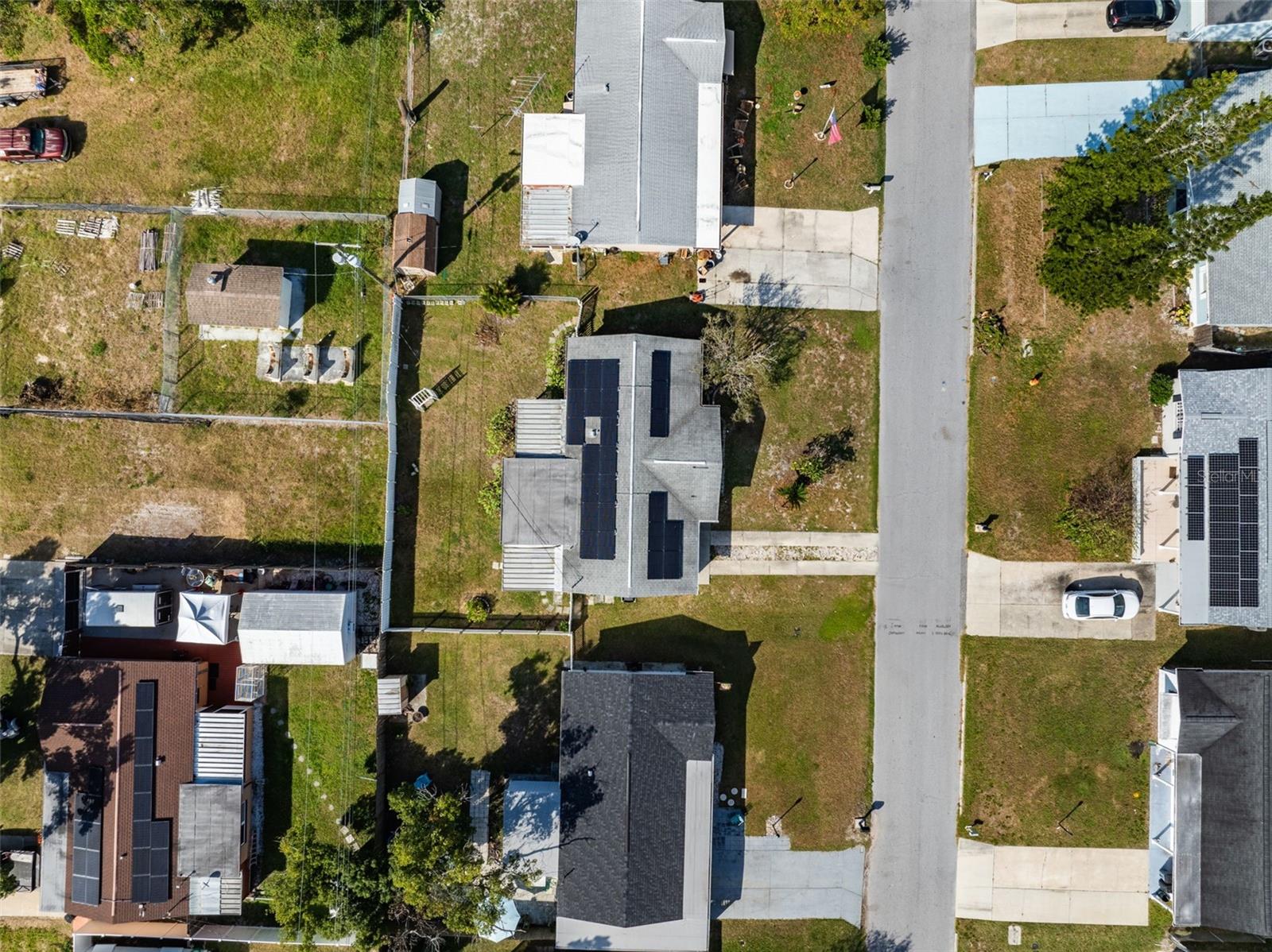 Fenced in yard and solar panels!