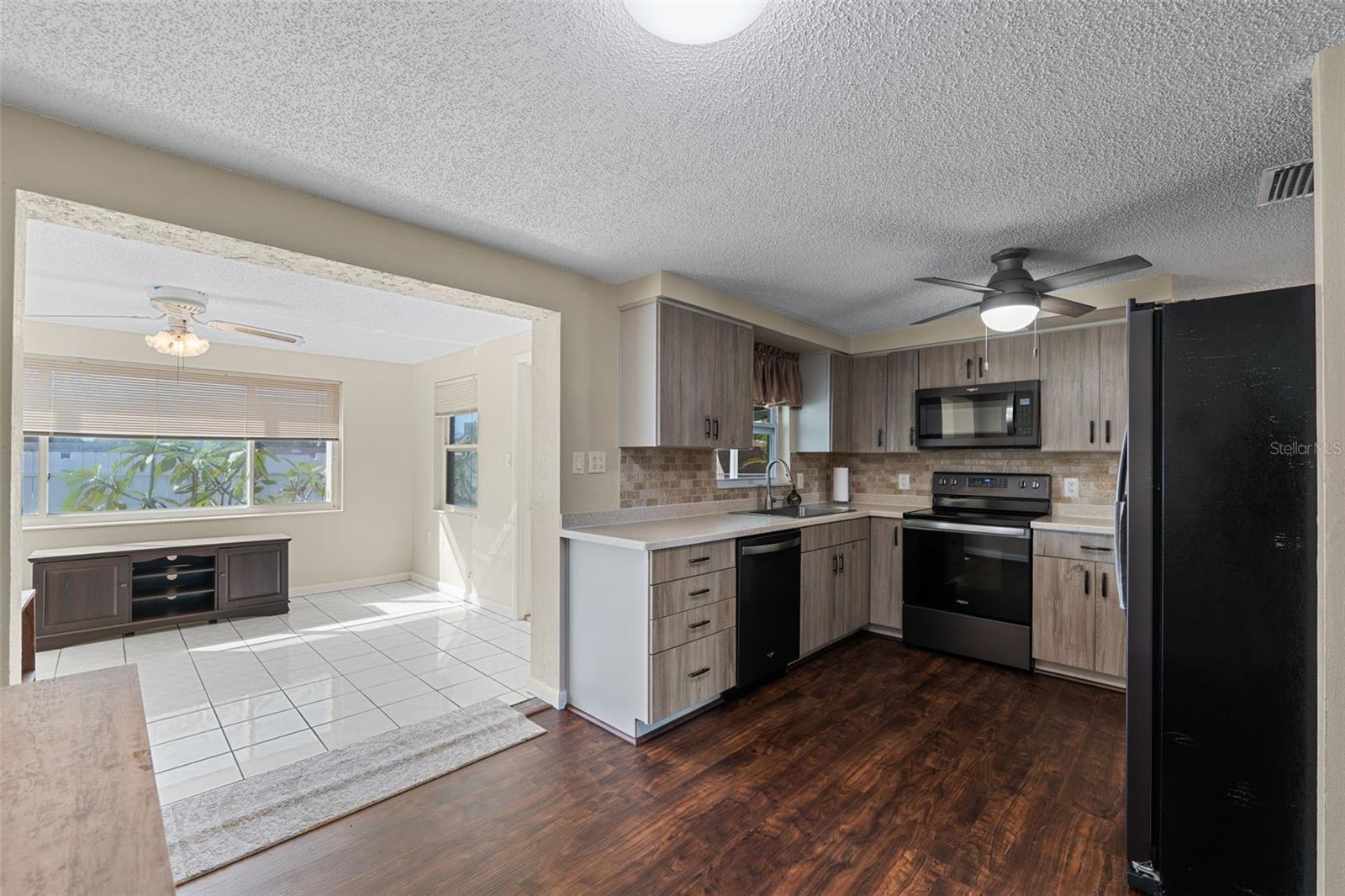 New cabinets, appliances and flooring