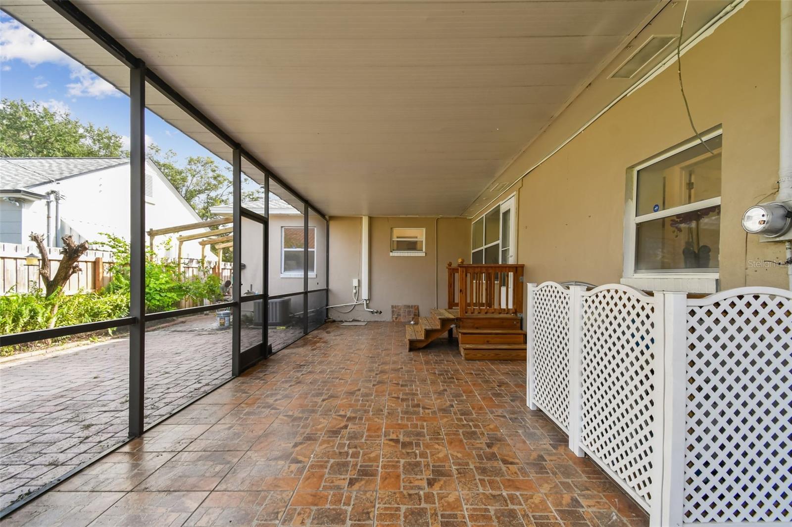 screened back patio