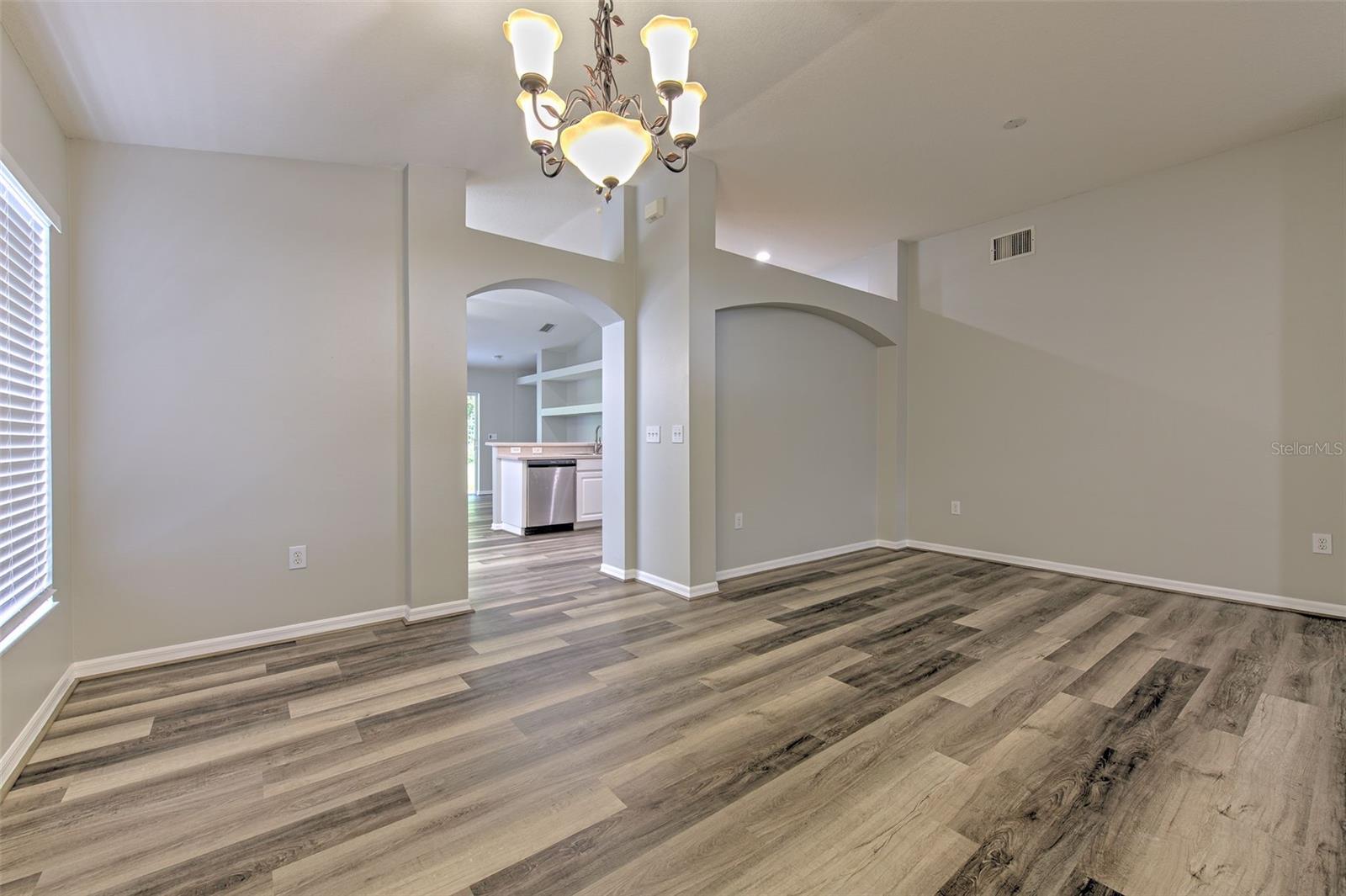 Living Room and Entry to Kitchen